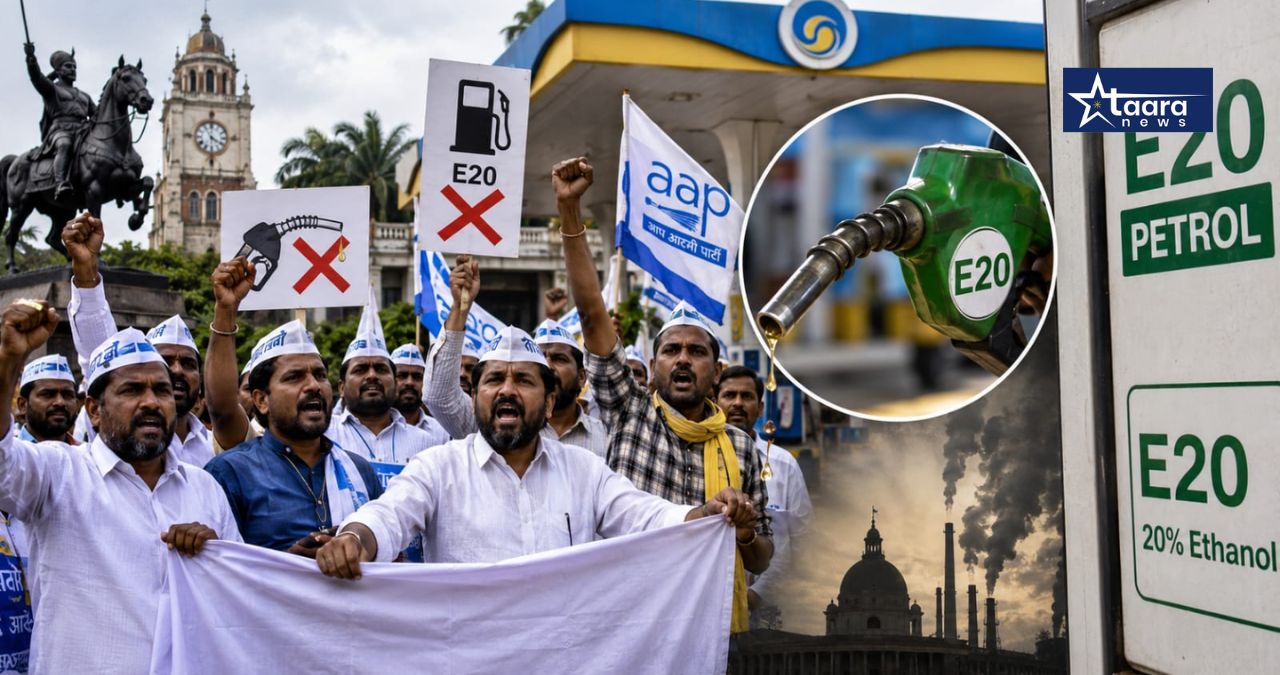 kolhapur aap protest against e20 petrol policy ethanol blending controversy